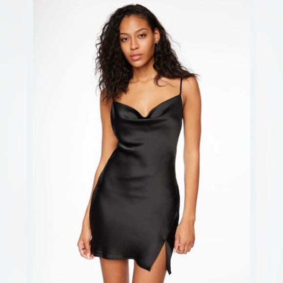 popular 21 Dresses & Skirts - Chic Black Satin Mini Dress